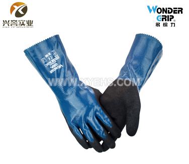 多給力 WG-528L 丁腈浸膠長袖防水防油作業(yè)手套